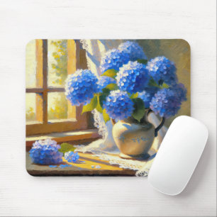 Blue Hydrangea Bouquet Mouse Mat
