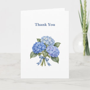 Blue Hydrangea Bouquet Thank You Greeting Card