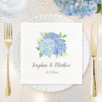 Blue Hydrangea Bouquet Watercolor Floral Wedding