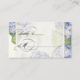 Blue Hydrangea Bracket Floral Formal Wedding Place Card
