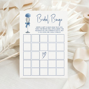 Blue Hydrangea Bridal Shower Bingo Party Game