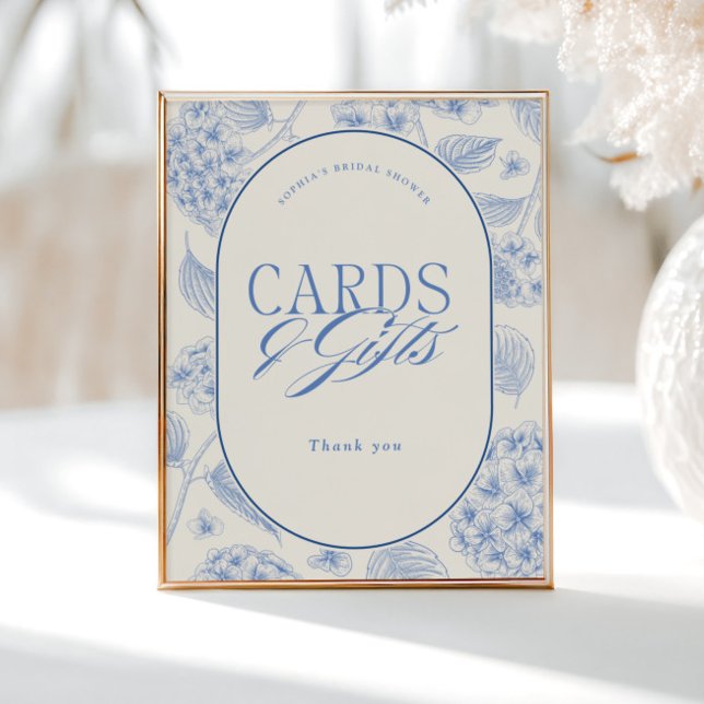 Blue Hydrangea Bridal Shower Cards Gifts Poster (Creator Uploaded)