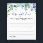 Blue Hydrangea Bridal Shower Date Night Idea Card<br><div class="desc">Blue Hydrangea Bridal Shower Date Night Idea Card.</div>