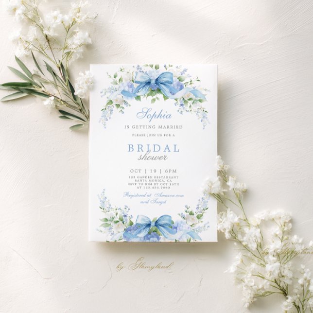 Blue Hydrangea bridal shower invitation (Creator Uploaded)