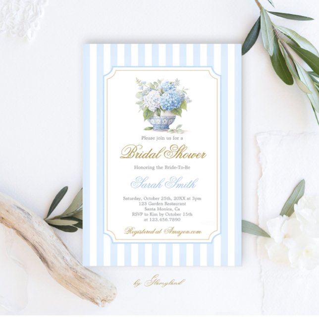 Blue Hydrangea Bridal Shower  Invitation (Creator Uploaded)