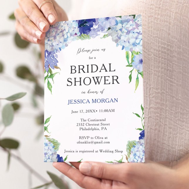 Blue Hydrangea Bridal Shower Invitation Card (Creator Uploaded)