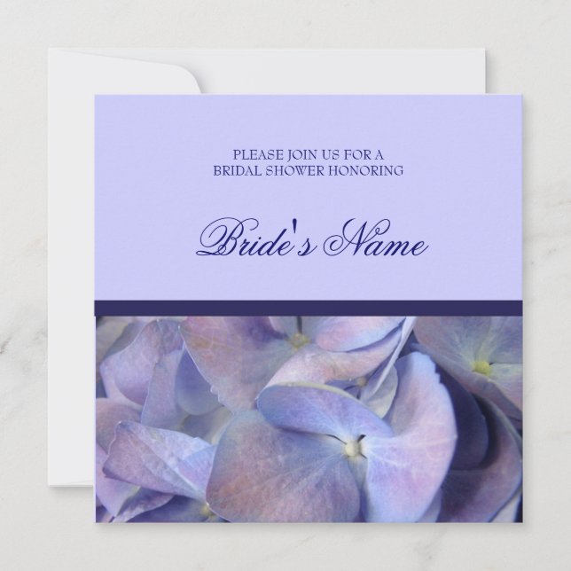 Blue Hydrangea Bridal Shower Invitations (Front)