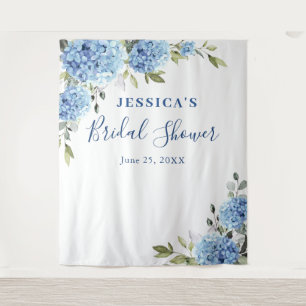 Blue Hydrangea Bridal Shower Photo Backdrop Tapestry