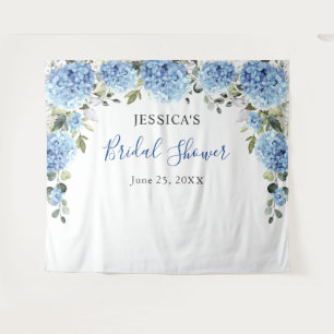 Blue Hydrangea Bridal Shower Photo Backdrop Tapestry