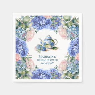 Blue Hydrangea Bridal Tea Party Napkin