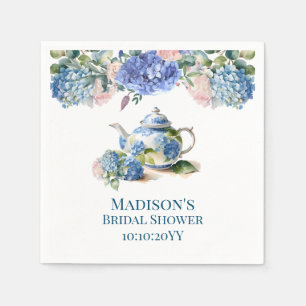 Blue Hydrangea Bridal Tea Party Napkin