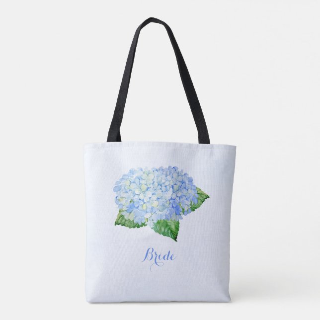 Blue Hydrangea Bridal Tote Bag (Back)