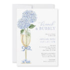 Blue Hydrangea Brunch and Bubbly Champagne Glass