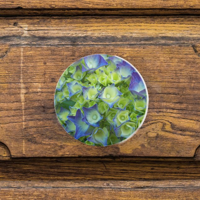 Blue Hydrangea Buds Floral Ceramic Knob (In Situ)