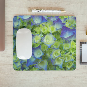 Blue Hydrangea Buds Floral Mouse Mat