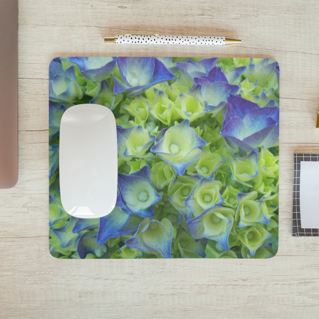 Blue Hydrangea Buds Floral Mouse Mat (In Situ)