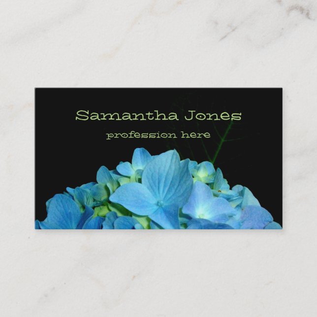 Blue Hydrangea Business Card (Front)