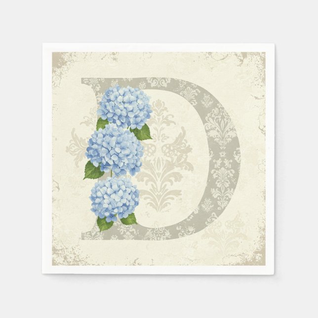 Blue Hydrangea, by Natasha Us Napkin (Front)