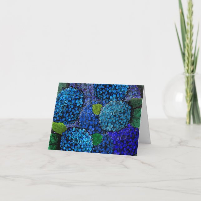 Blue Hydrangea Card Template (Front)