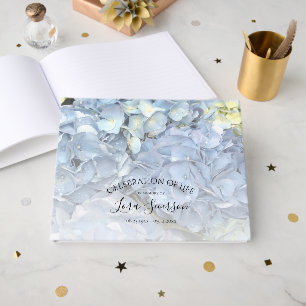 Blue Hydrangea Celebration of Life Memorial Guest Book