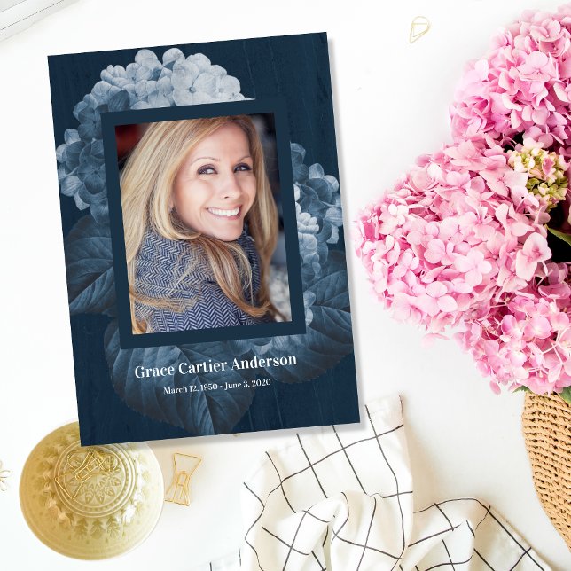 Blue Hydrangea Celebration of Life Program Programme (Creator Uploaded)