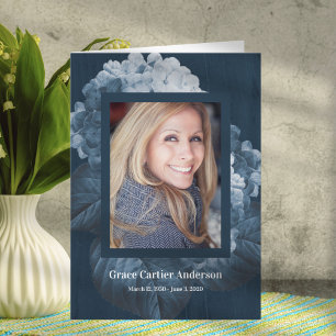 Blue Hydrangea Celebration of Life Program Programme