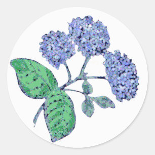 Blue Hydrangea Classic Round Sticker