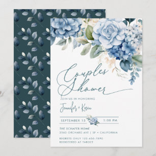 Blue Hydrangea    Couples Shower Invitation