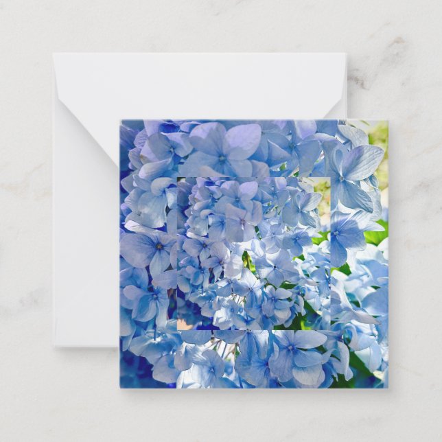 Blue Hydrangea Custom Name Card (Front)