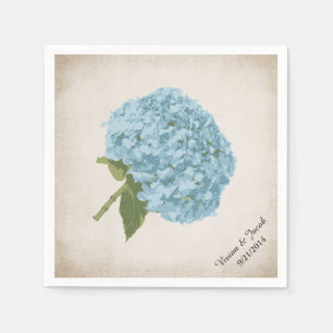 Blue Hydrangea Custom Wedding Napkins