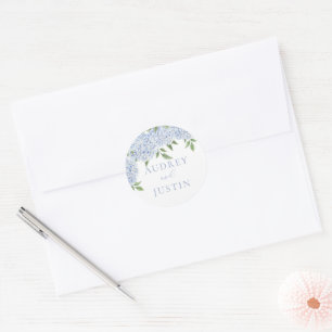 Blue Hydrangea Customised Wedding Envelope Seal