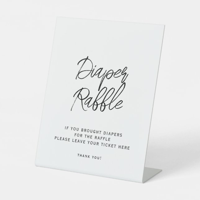 Blue Hydrangea Diaper Raffle Shower Sign (Front)
