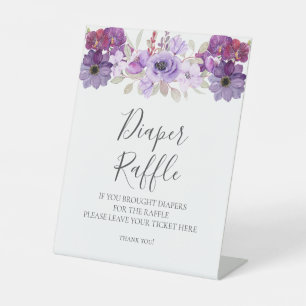 Blue Hydrangea Diaper Raffle Shower Sign