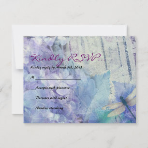 BLUE HYDRANGEA & DRAGONFLY Bat Mitzvah Reply Card