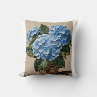 Blue Hydrangea Elegance  Cushion