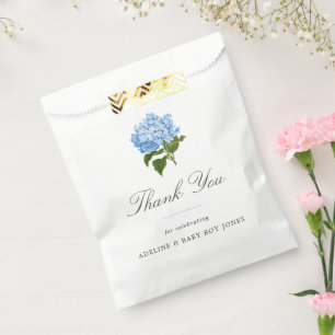 Blue Hydrangea Elegant Baby Boy Shower Favour Bags