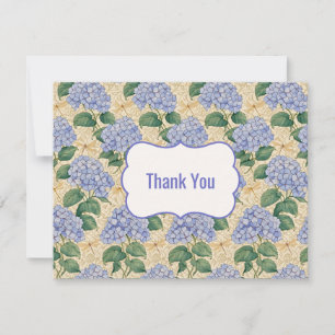 Blue Hydrangea elegant Graduation Thank You Card