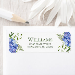Blue Hydrangea Engagement Party Return Address