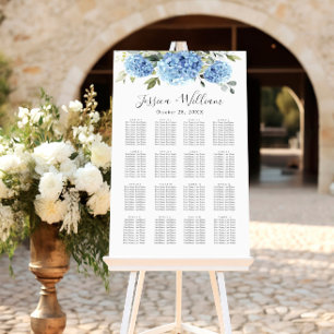 Blue Hydrangea Eucalyptus 16 Tables SEATING CHART