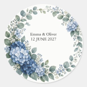 Blue Hydrangea Eucalyptus Wedding Favour Seal