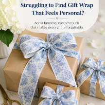 Blue Hydrangea Favor Ribbon for Gift Wrapping