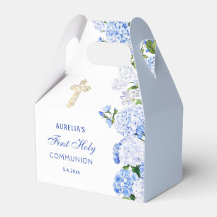 Blue Hydrangea First Communion Gable Favour Box