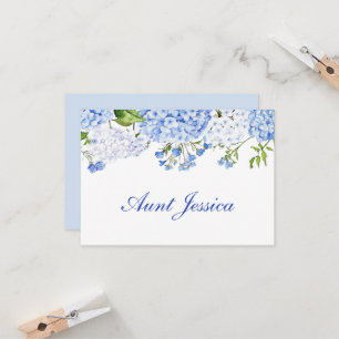 Blue Hydrangea Flat Place Card