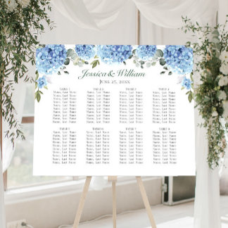 Blue Hydrangea Floral 8 Tables SEATING CHART