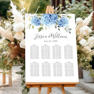 Blue Hydrangea Floral 8 Tables SEATING CHART
