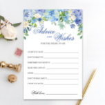 Blue Hydrangea Floral Advice and Wishes card<br><div class="desc">Elegant Blue Hydrangea Greenery Advice and Wishes card. For additional customisation,  feel free to contact me!</div>