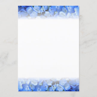 Blue Hydrangea Floral Border Fan Program Paper Programme