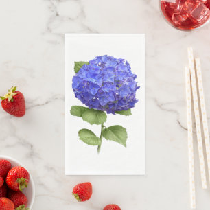 Blue Hydrangea Floral Botanical Art Paper Napkin