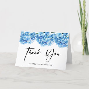 Blue Hydrangea Floral Bridal Shower Thank you