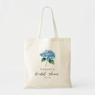 Blue Hydrangea Floral Bridal Shower Welcome Sign Tote Bag